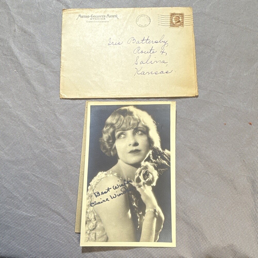Vintage Claire Windsor Studio Portrait signed Photograph & original envelope